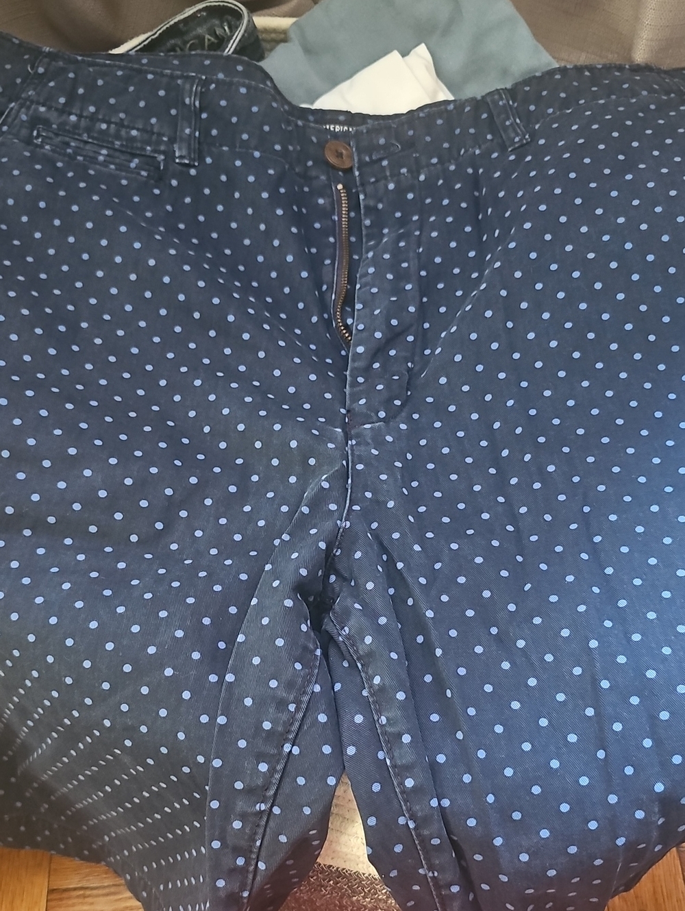 American Eagle Outfitters Navy Polka Dot Pants